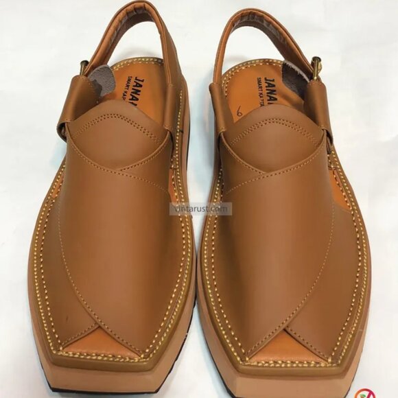 Handcrafted Leather Peshawari Chappal: Gents Kaptaan Sandal